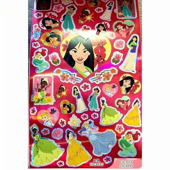 💖3/$15💖 Disney Princesses Stickers (Over 150 Puffy, Glitter, Foil & Glossy) - Picture 4 of 6